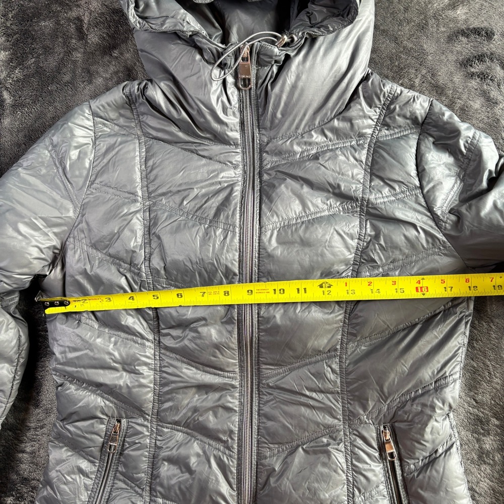 Calvin Klein Womens Small Puffer Hooded Coat Packable Chevron Quilted Gorpcore‎